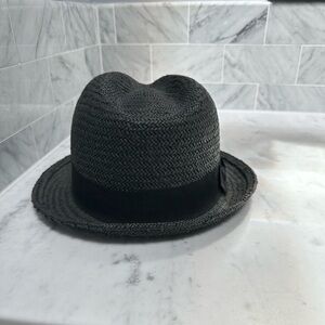 Hat attack straw fedora hat in black